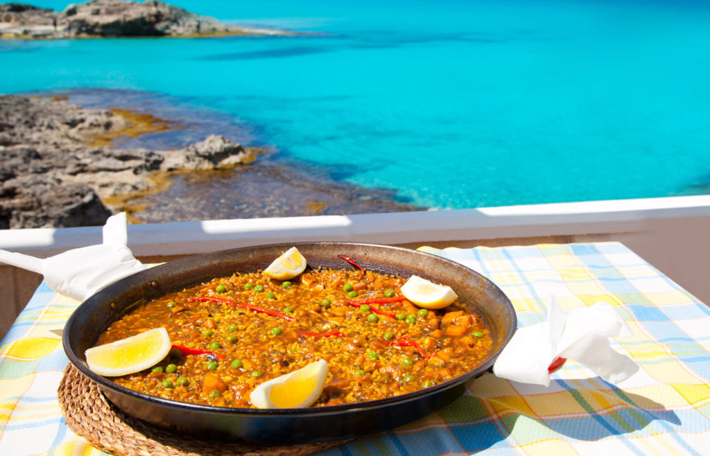 Paella marisco playa