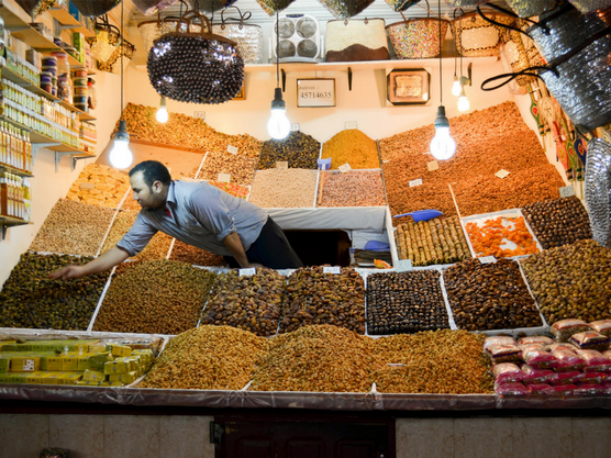 Puesto de frutos en el Zoco de Marrakech