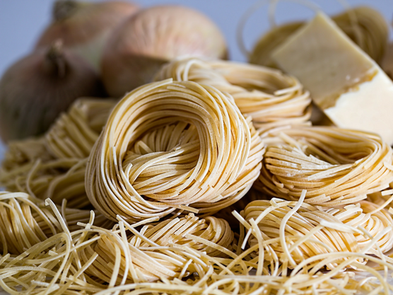 Pasta artesanal, como la que se sirve en las trattorias de Roma