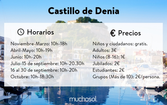 Horarios y precios Castillo Denia